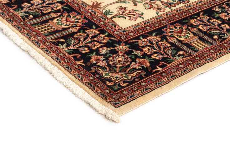 Detail image of 4' 6 x 6' 6 Hand Knotted Qom Persian Rug