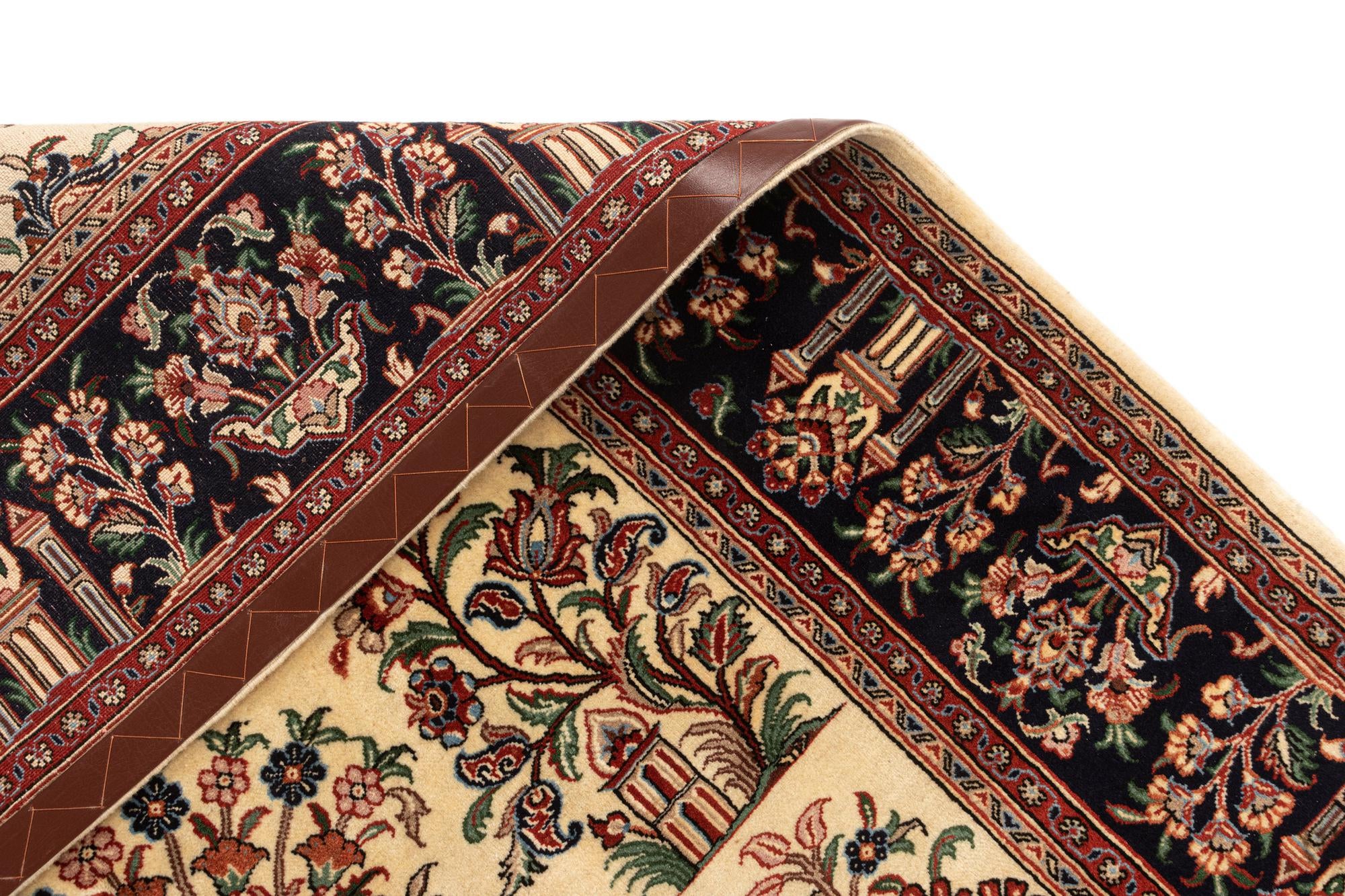 4' 6 x 6' 6 Hand Knotted Qom Persian Rug