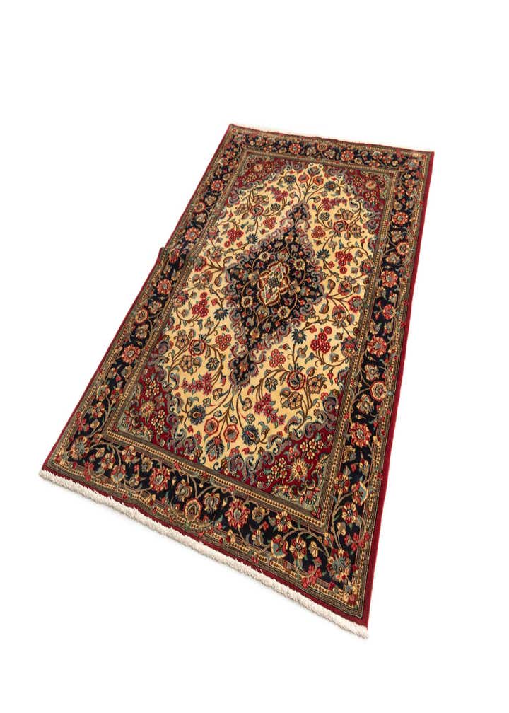4' 8 x 6' 8 Hand Knotted Qom Persian Rug