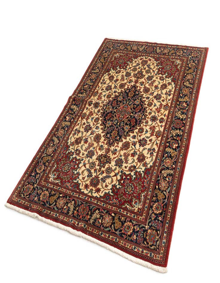 Detail image of 4' 8 x 6' 10  Hand Knotted Qom Persian Rug