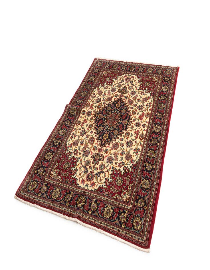 Detail image of 4' 8 x 6' 10  Hand Knotted Qom Persian Rug