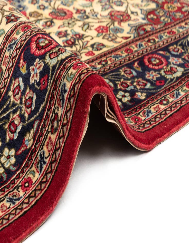 Detail image of 4' 7 x 7'  Hand Knotted Qom Persian Rug