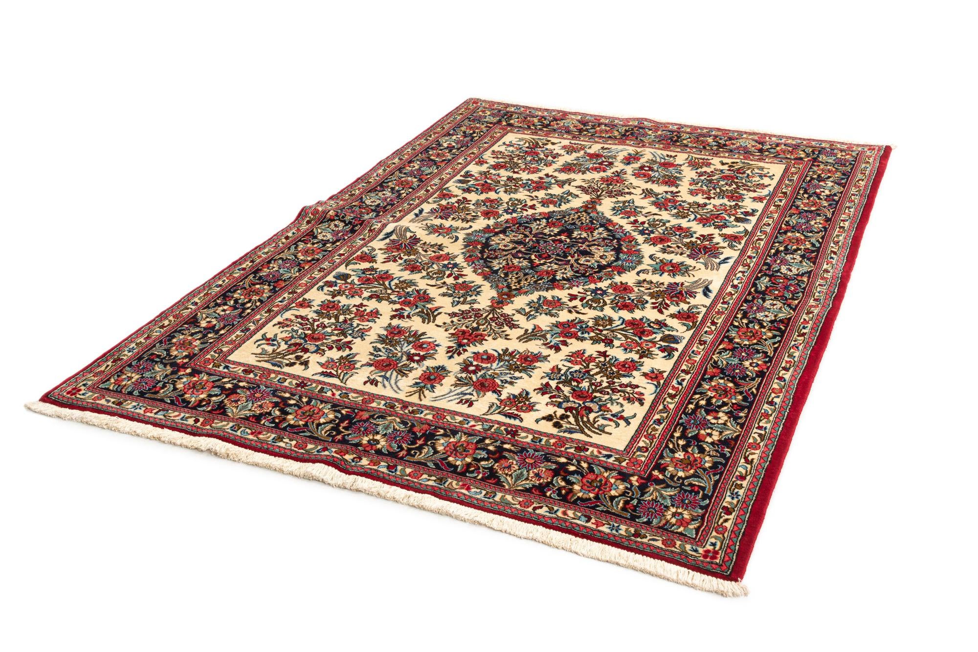 4' 7 x 6' 7 Hand Knotted Qom Persian Rug