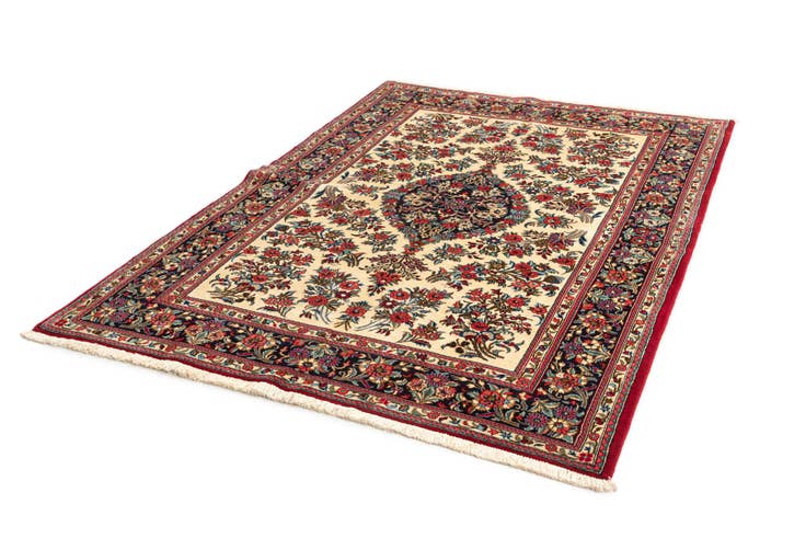 Detail image of 4' 7 x 6' 7 Hand Knotted Qom Persian Rug