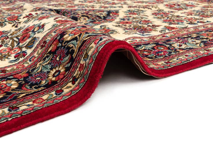 Detail image of 4' 7 x 6' 7 Hand Knotted Qom Persian Rug