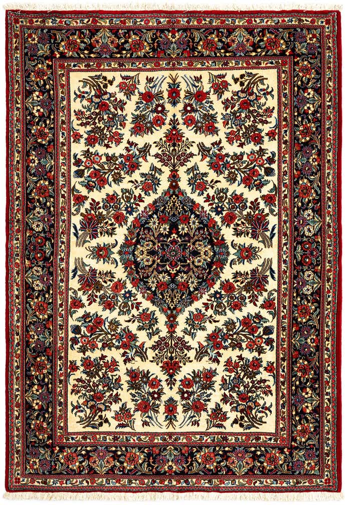 4' 7 x 6' 7 Hand Knotted Qom Persian Rug