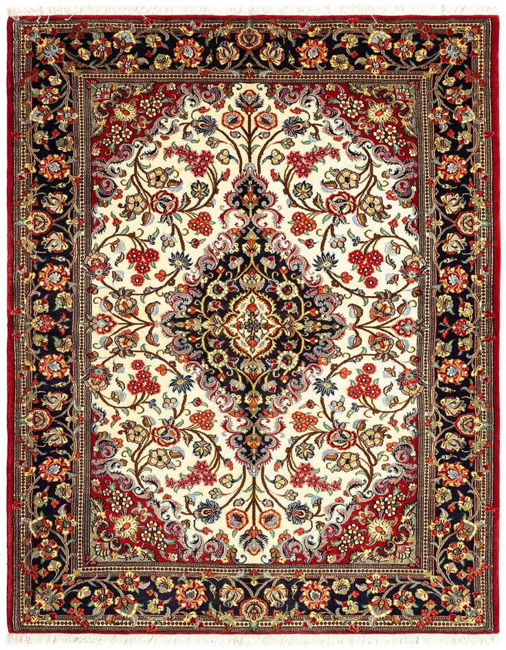 Detail image of 4' 9 x 7' Qom Rug