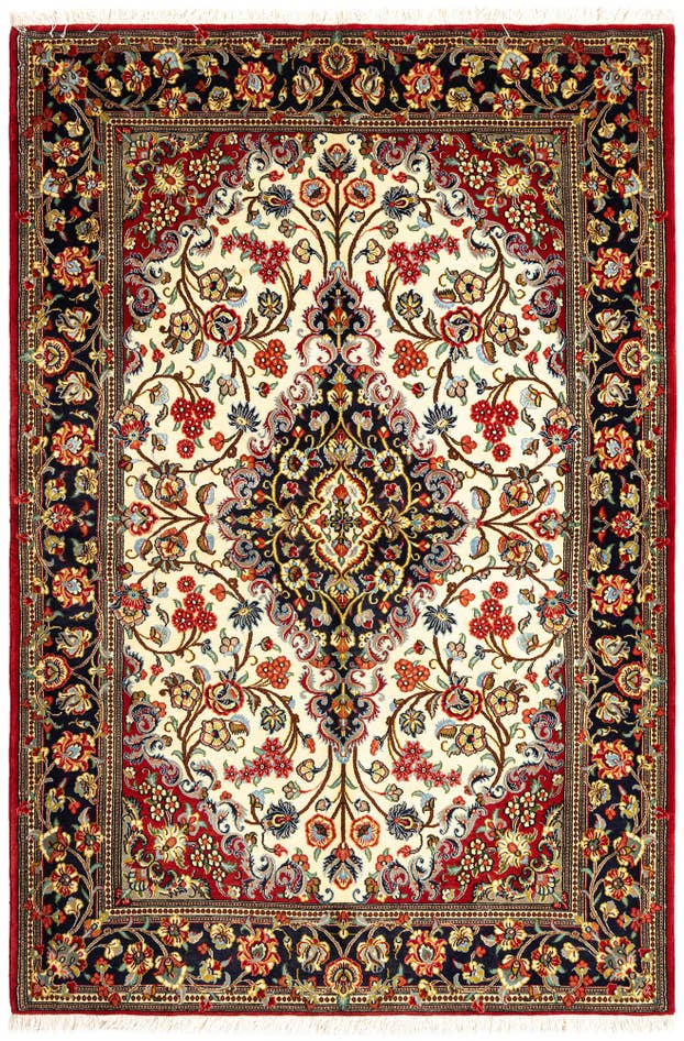 Detail image of 4' 9 x 7' Qom Rug