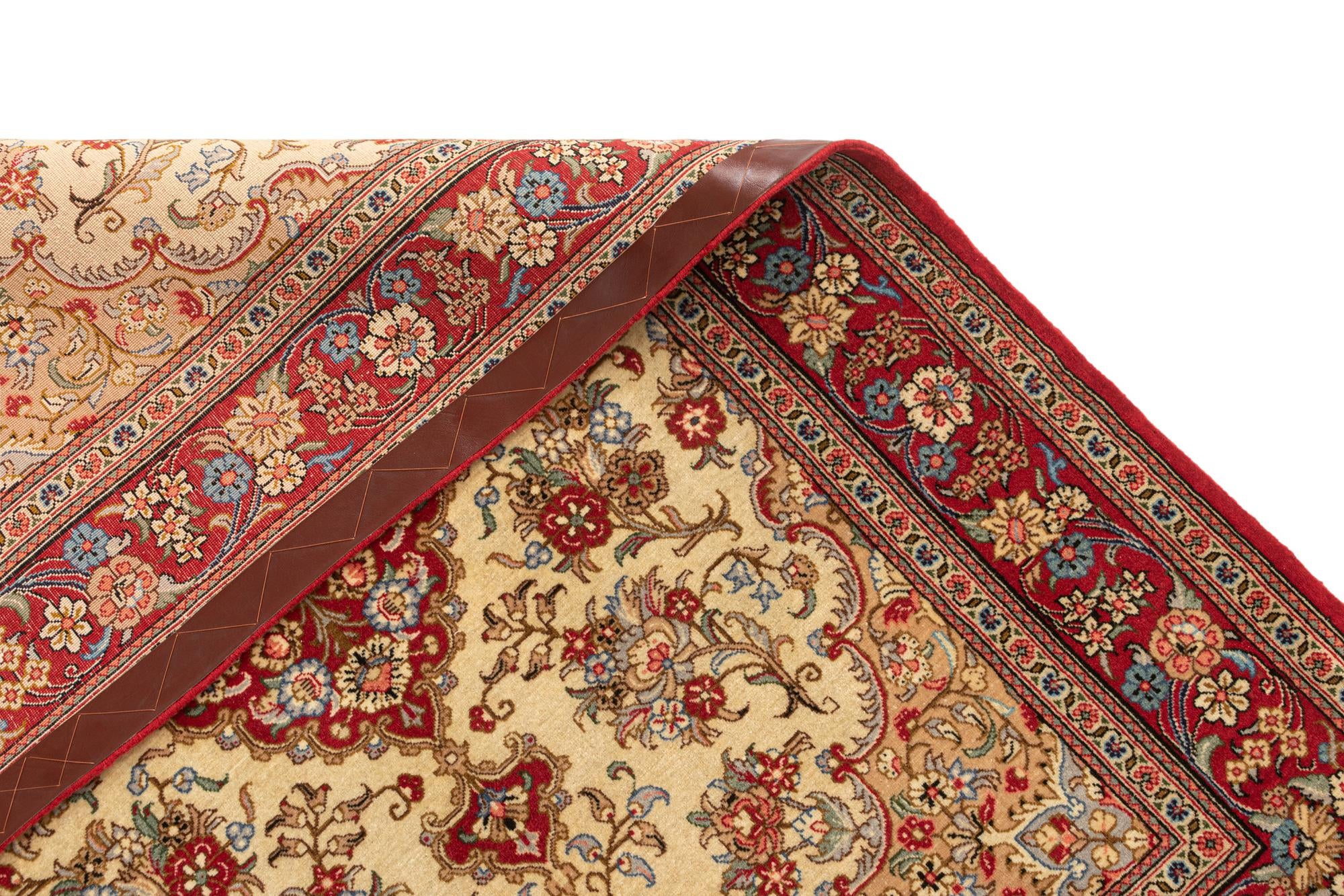 3' 4 x 5' 1 Hand Knotted Qom Persian Rug