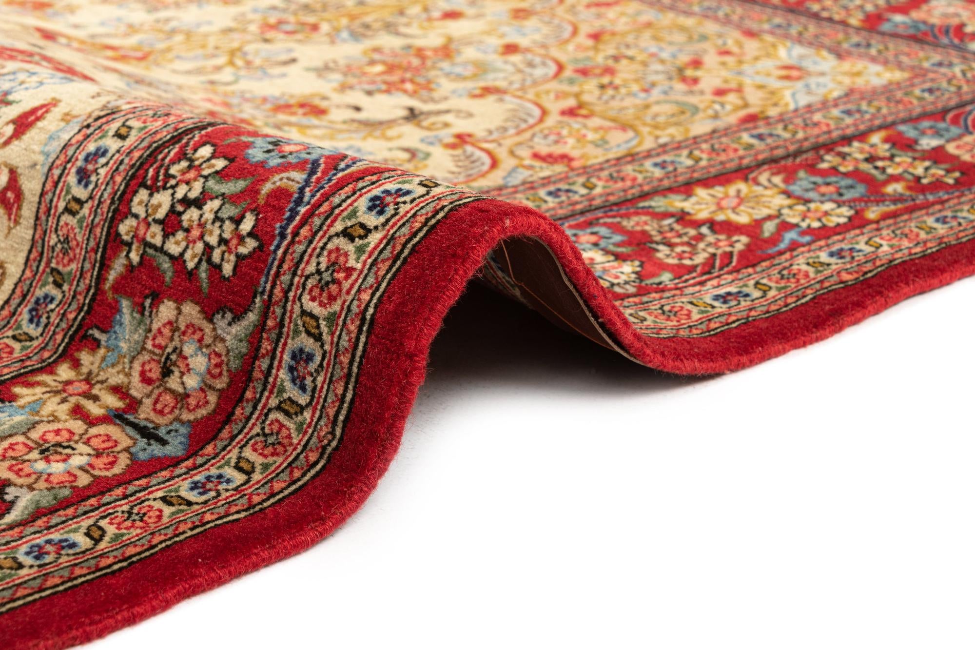 3' 4 x 5' 1 Hand Knotted Qom Persian Rug
