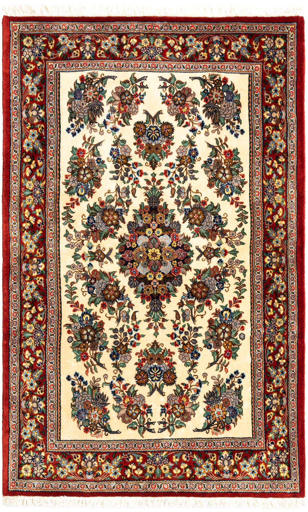 3' 2 x 5' 1 Hand Knotted Qom Persian Rug