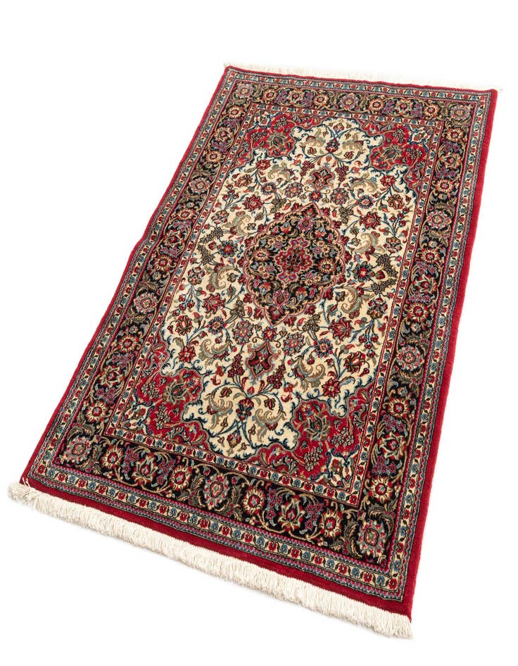 Detail image of 3' 7 x 5'  Hand Knotted Qom Persian Rug