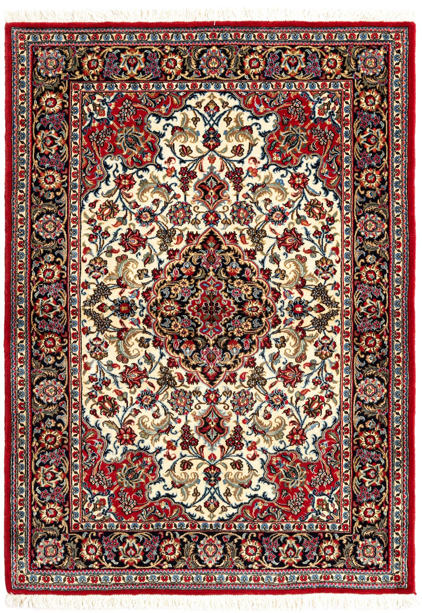 3' 7 x 5' Hand Knotted Qom Persian Rug