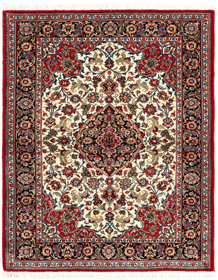 Detail image of 3' 7 x 5' Hand Knotted Qom Persian Rug