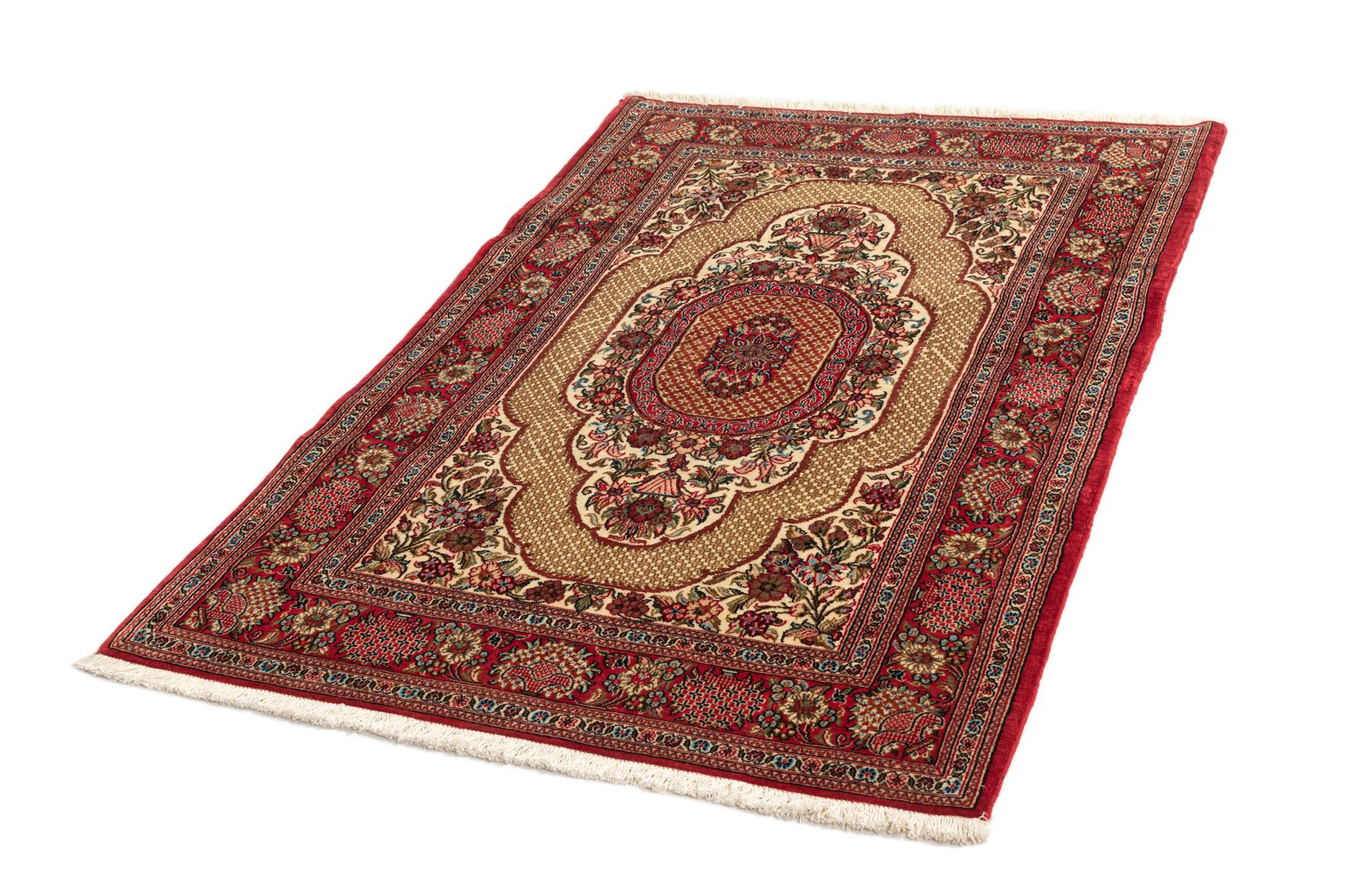 3' 4 x 5' 1 Hand Knotted Qom Persian Rug