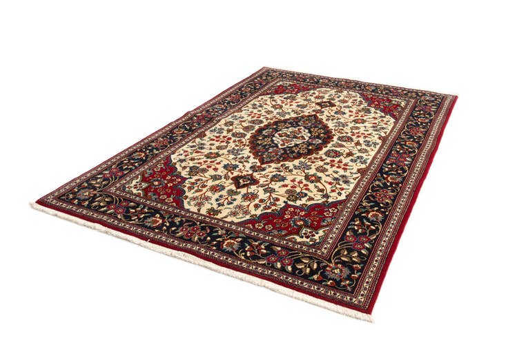 Detail image of 5' 1 x 8' Hand Knotted Qom Persian Rug