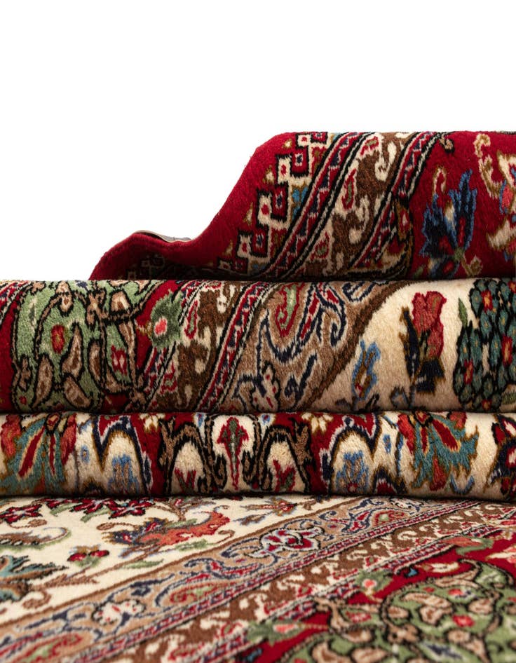 Detail image of 4' 7 x 7' 11  Hand Knotted Qom Persian Rug