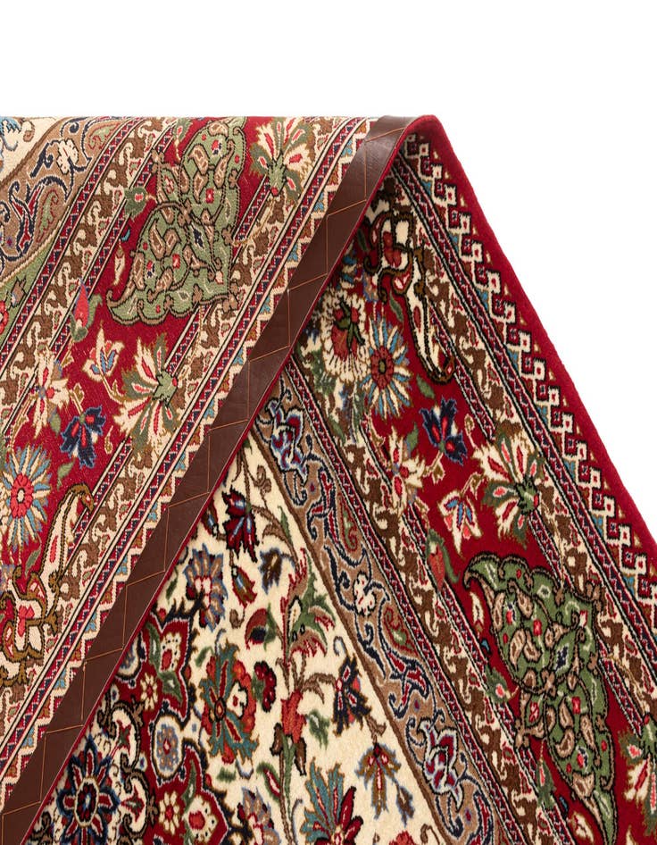 Detail image of 4' 7 x 7' 11  Hand Knotted Qom Persian Rug