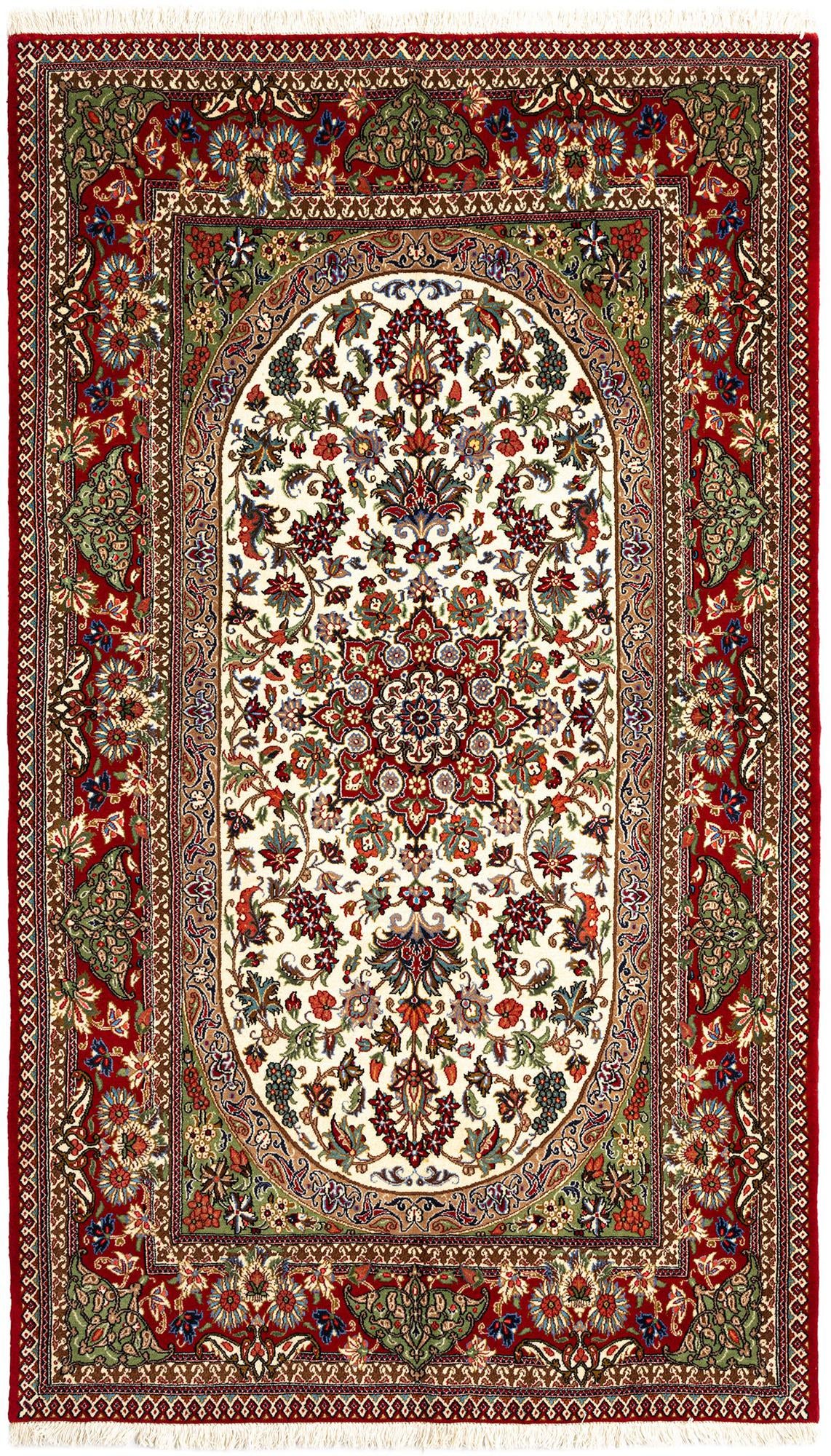 4' 7 x 7' 11 Hand Knotted Qom Persian Rug