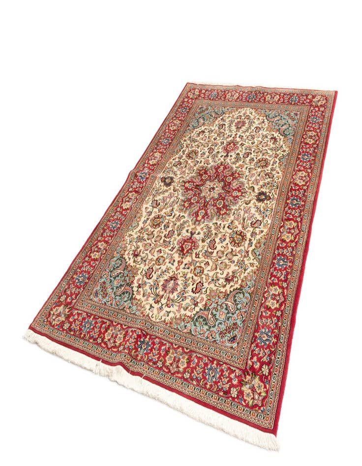 Detail image of 4' 11 x 7' 7 Hand Knotted Qom Persian Rug