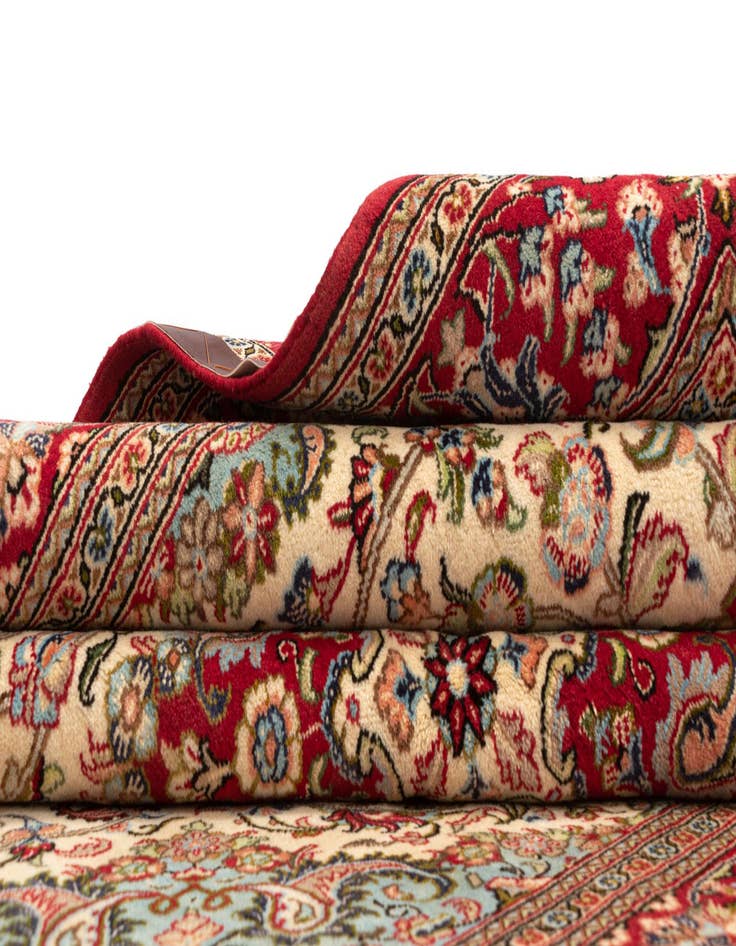 Detail image of 4' 11 x 7' 7 Hand Knotted Qom Persian Rug