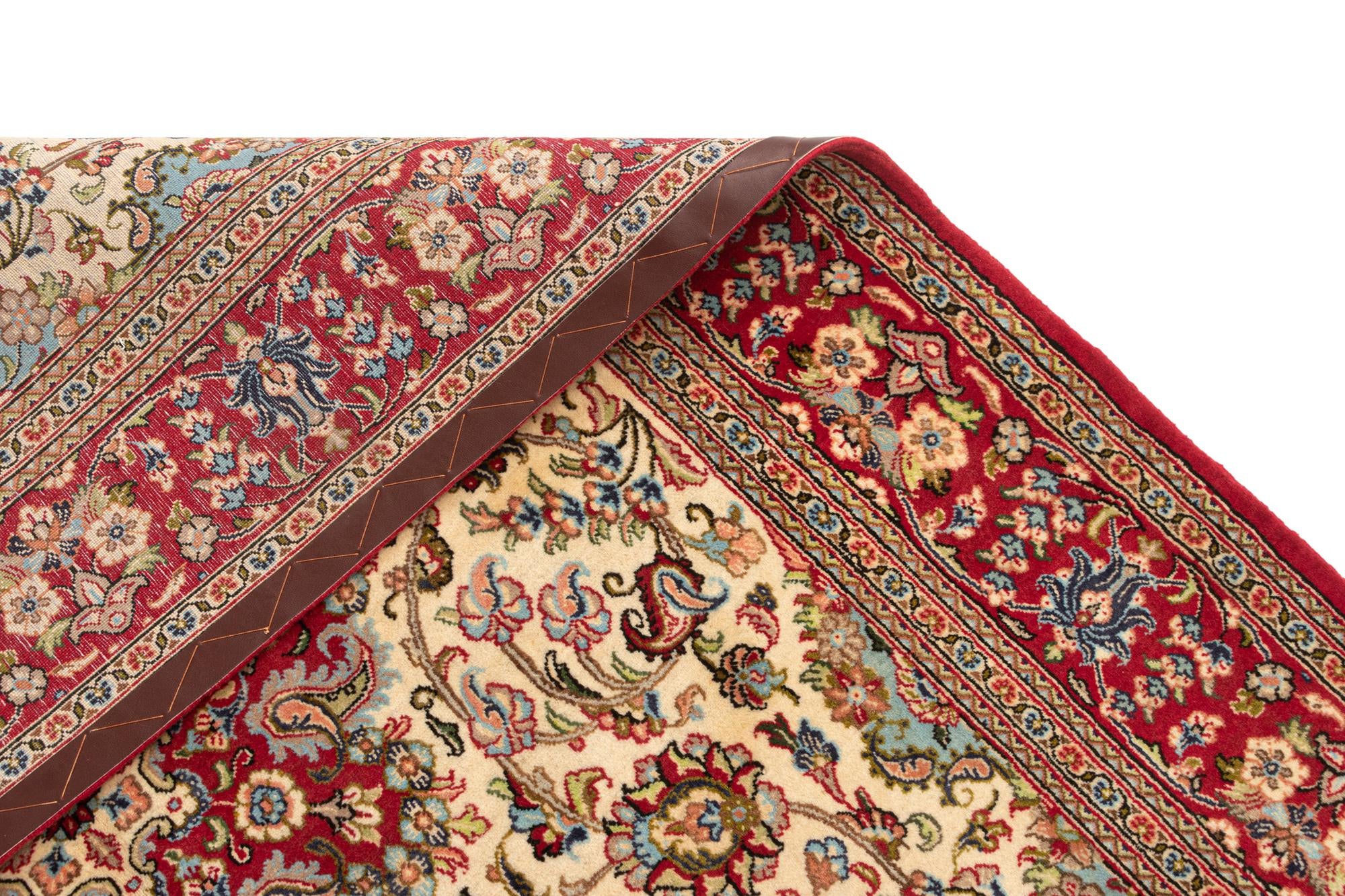 4' 11 x 7' 7 Hand Knotted Qom Persian Rug