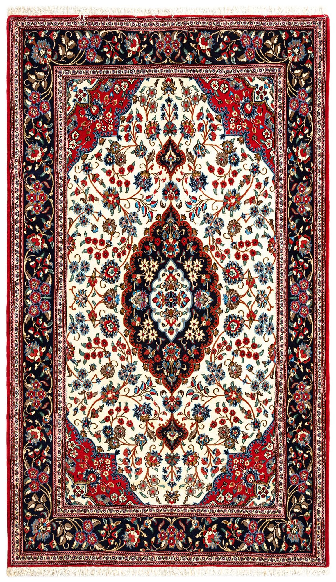 5' x 8' 5 Hand Knotted Qom Persian Rug