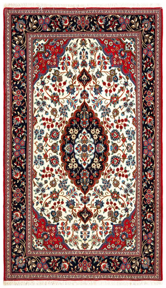 Detail image of 5' x 8' 5 Hand Knotted Qom Persian Rug