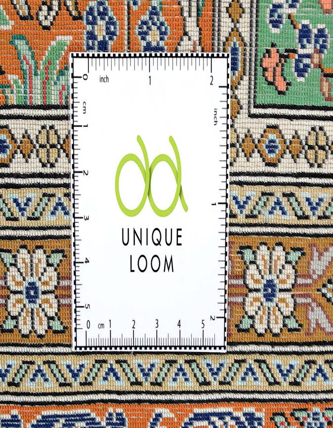 Detail image of 8' 1 x 9' 5 Hand Knotted Qom Persian Rug