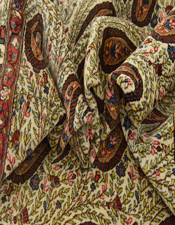 Detail image of 8' 2 x 11' 6  Hand Knotted Qom Persian Wool Rug