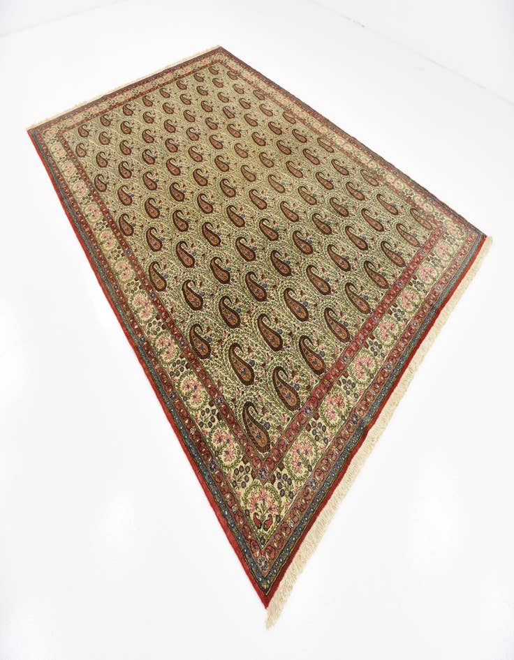 Detail image of 8' 2 x 11' 6  Hand Knotted Qom Persian Wool Rug