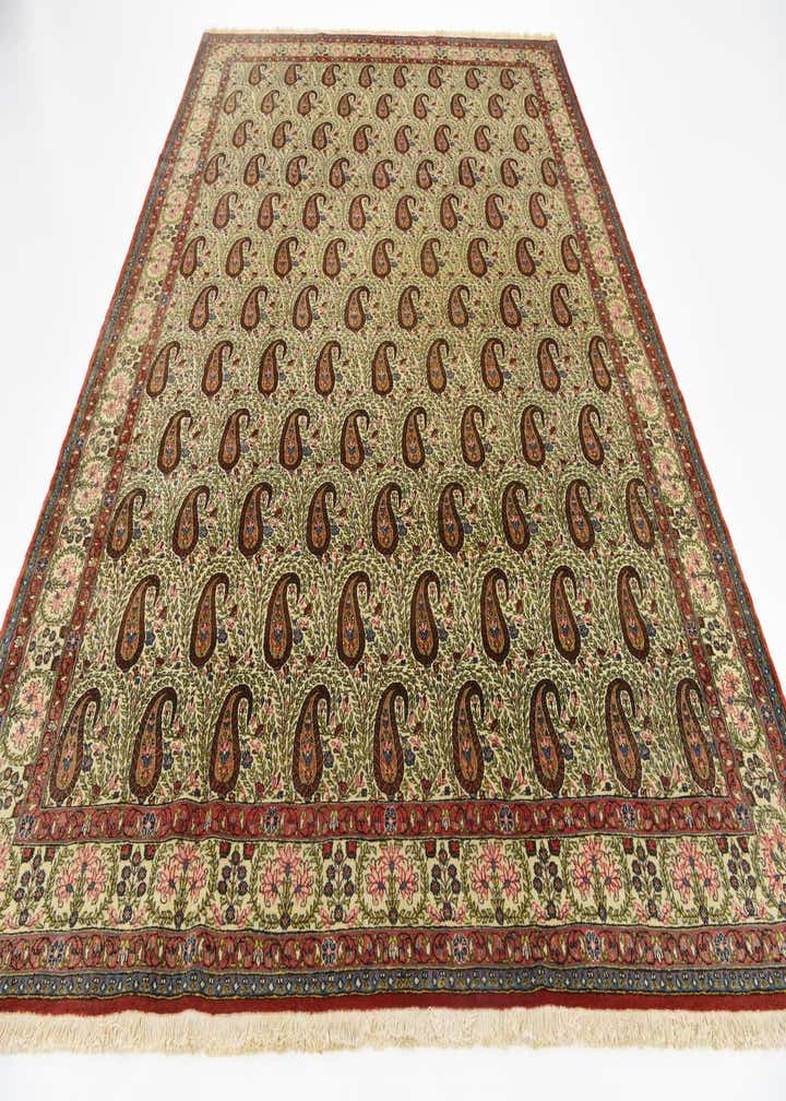 8' 2 x 11' 6 Hand Knotted Qom Persian Wool Rug