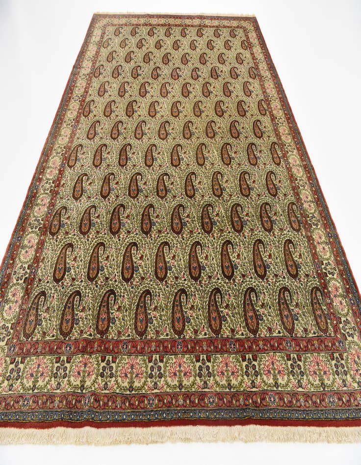 Detail image of 8' 2 x 11' 6  Hand Knotted Qom Persian Wool Rug