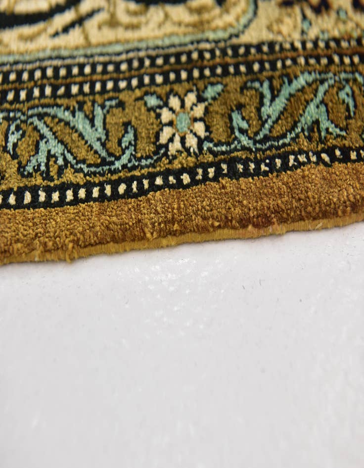 Detail image of 4' 7 x 6' 10 Hand Knotted Qom Persian Rug