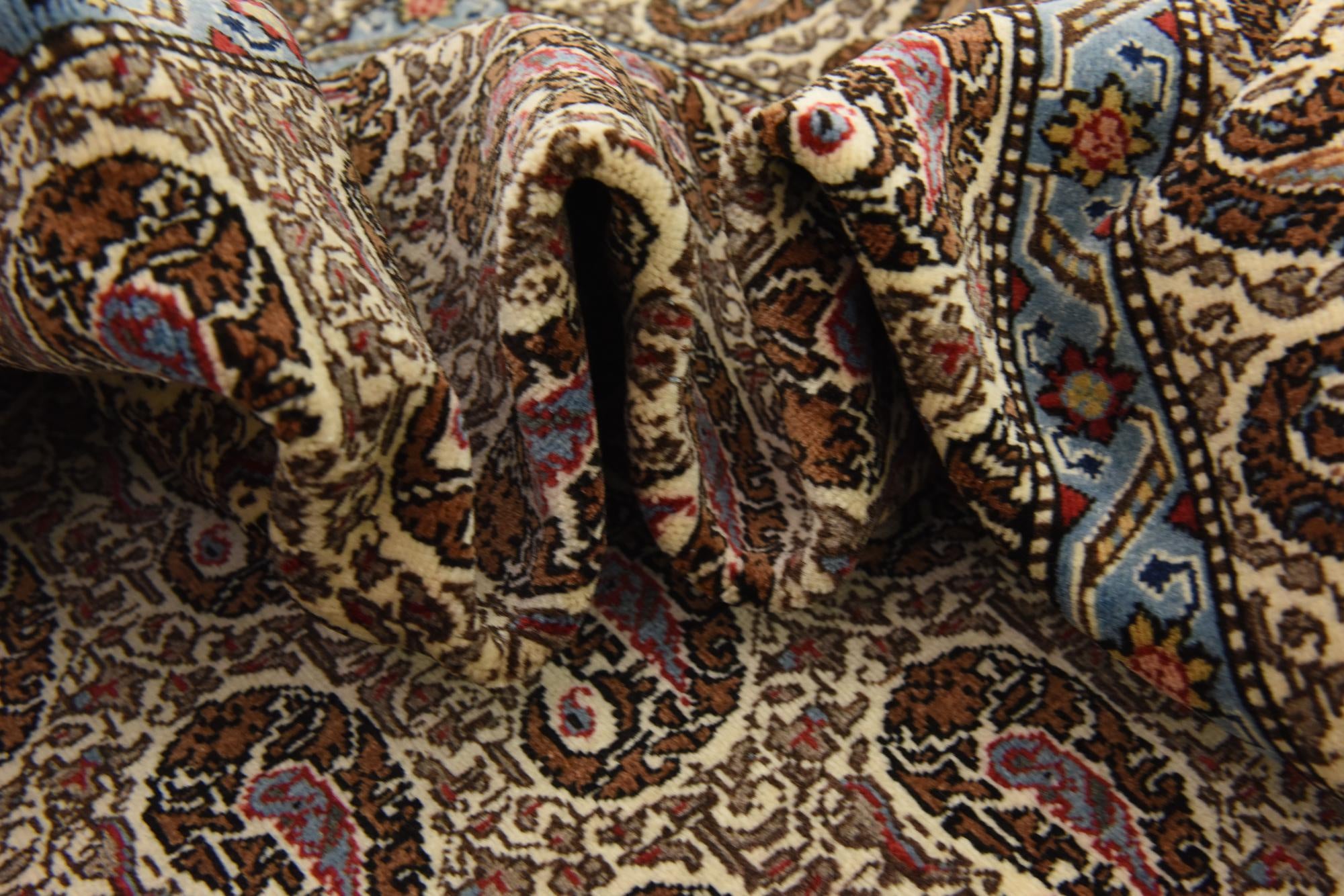 4' 3 x 7' Hand Knotted Qom Persian Rug