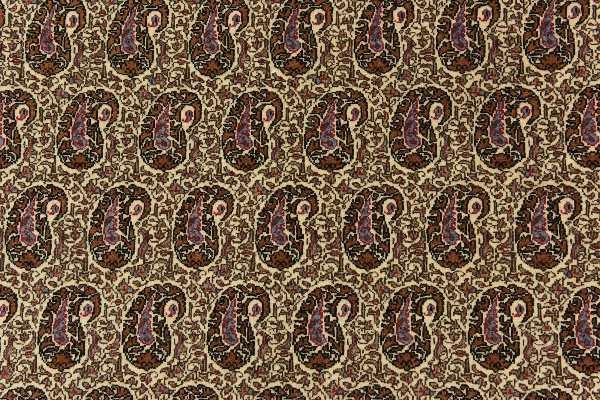 4' 3 x 7' Hand Knotted Qom Persian Rug