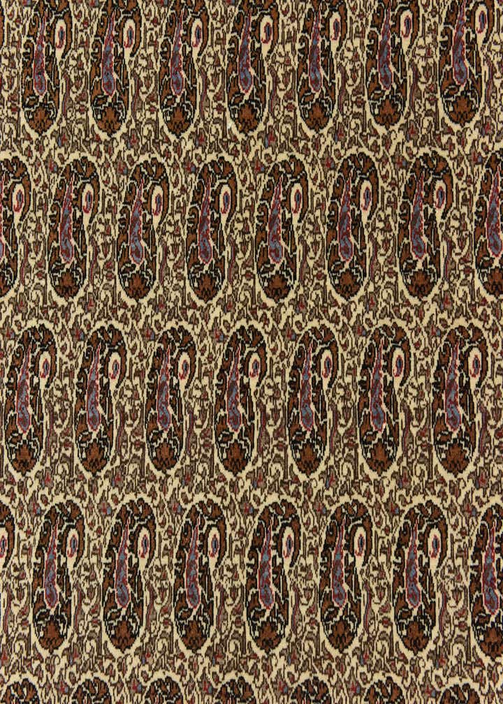 4' 3 x 7' Hand Knotted Qom Persian Rug