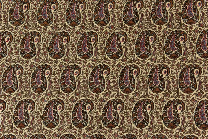4' 3 x 7' Hand Knotted Qom Persian Rug