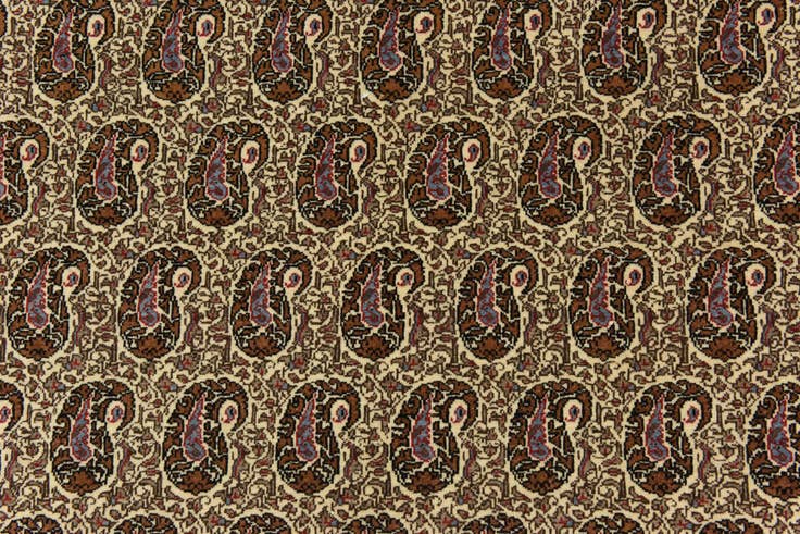 Detail image of 4' 3 x 7' Hand Knotted Qom Persian Rug