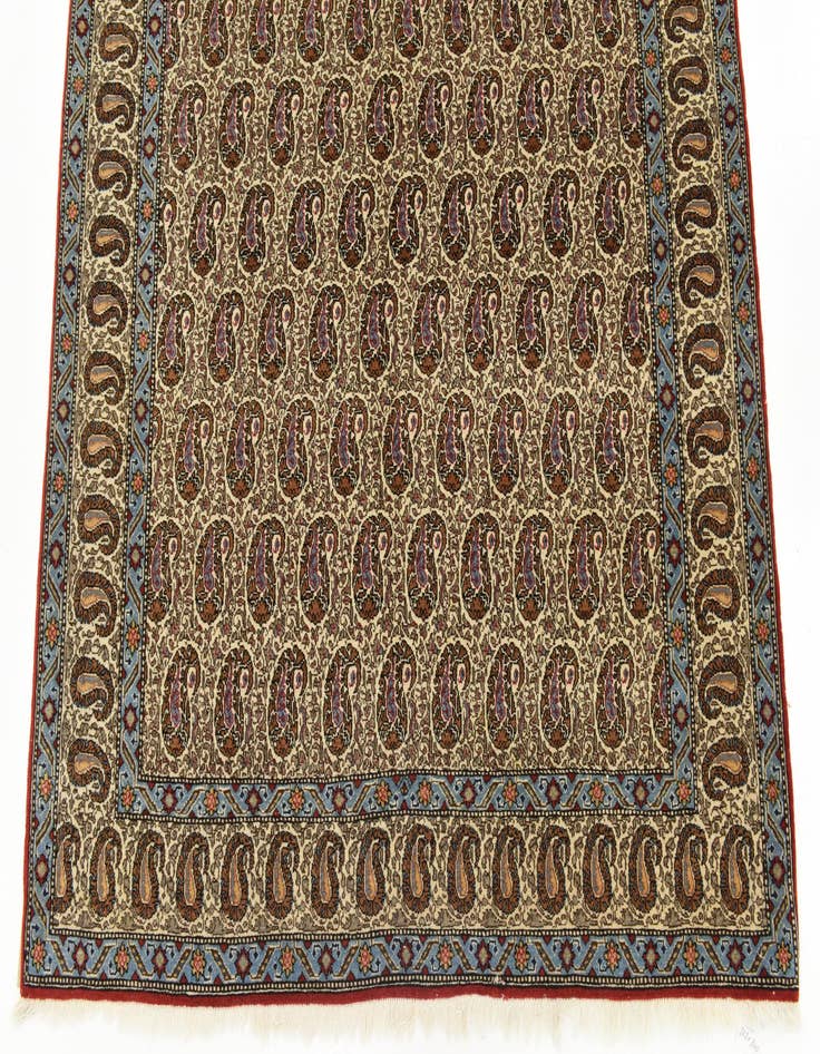 Detail image of 4' 3 x 7' Hand Knotted Qom Persian Rug