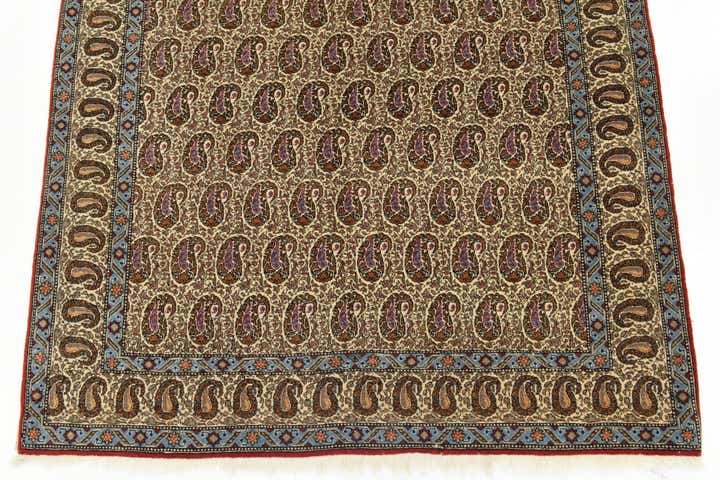 4' 3 x 7' Hand Knotted Qom Persian Rug
