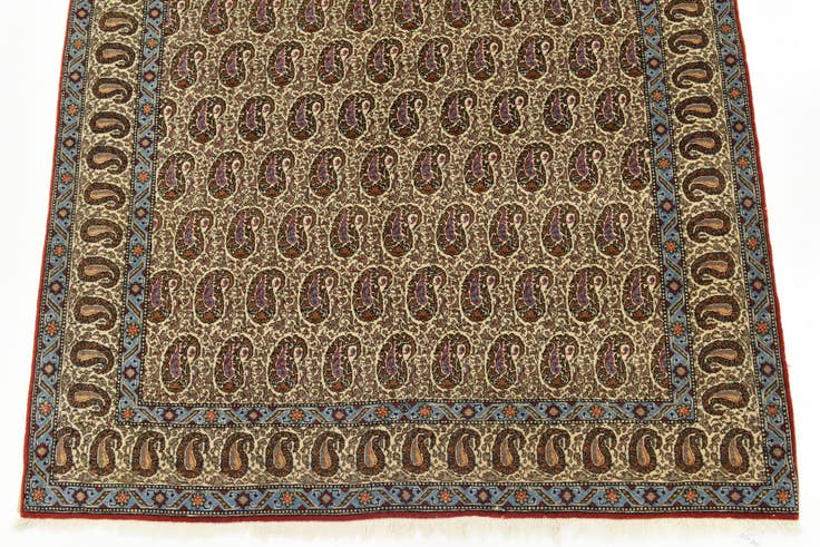 Detail image of 4' 3 x 7' Hand Knotted Qom Persian Rug