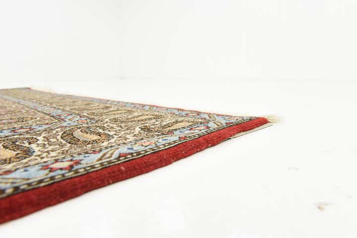 4' 3 x 7' Hand Knotted Qom Persian Rug