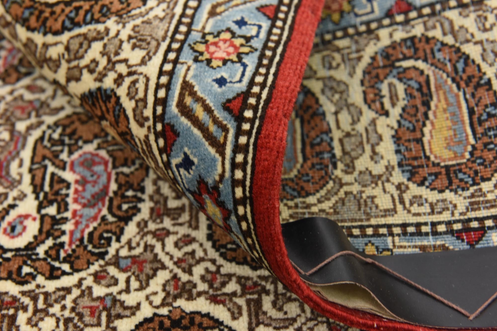 4' 3 x 7' Hand Knotted Qom Persian Rug
