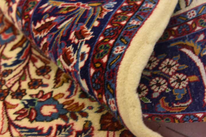 4' 5 x 6' 6 Hand Knotted Qom Persian Rug