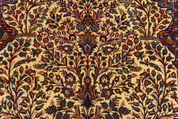 4' 5 x 6' 6 Hand Knotted Qom Persian Rug