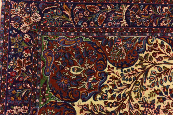 4' 5 x 6' 6 Hand Knotted Qom Persian Rug