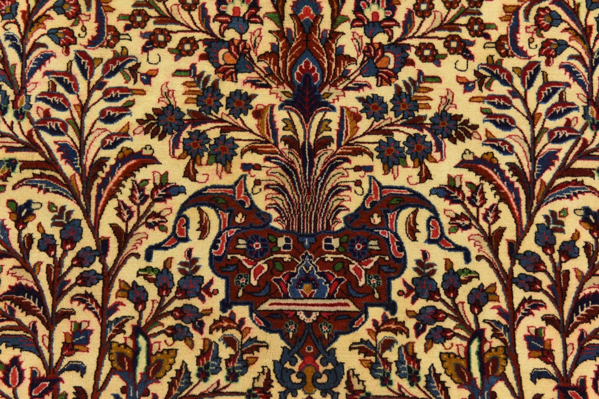 4' 5 x 6' 6 Hand Knotted Qom Persian Rug