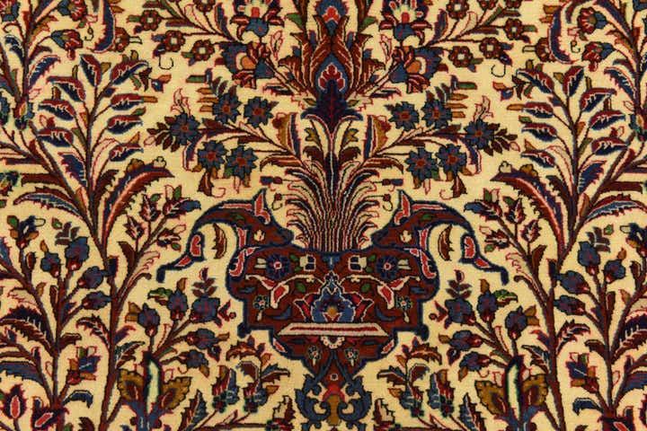 4' 5 x 6' 6 Hand Knotted Qom Persian Rug