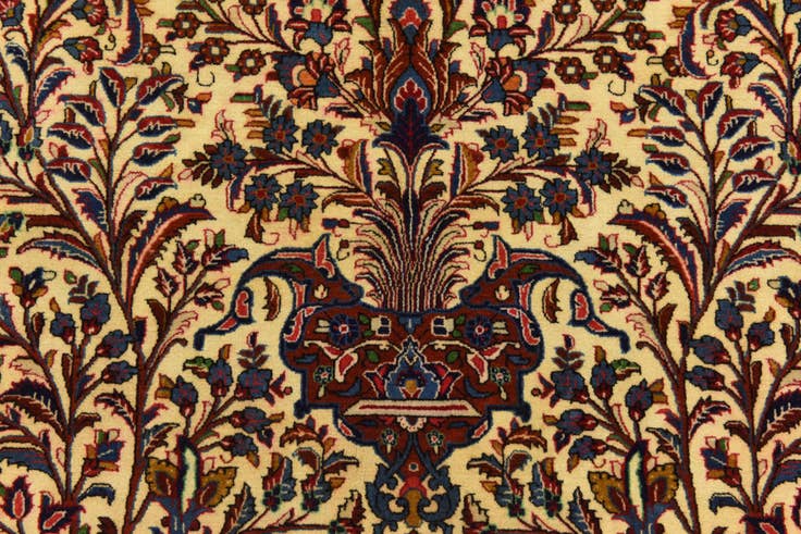 Detail image of 4' 5 x 6' 6 Hand Knotted Qom Persian Rug